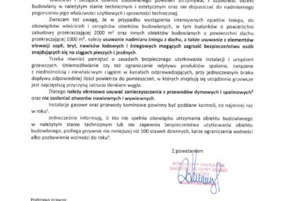 Komunikat Powiatowego Inspektora Nadzoru Budowlanego w Bochni